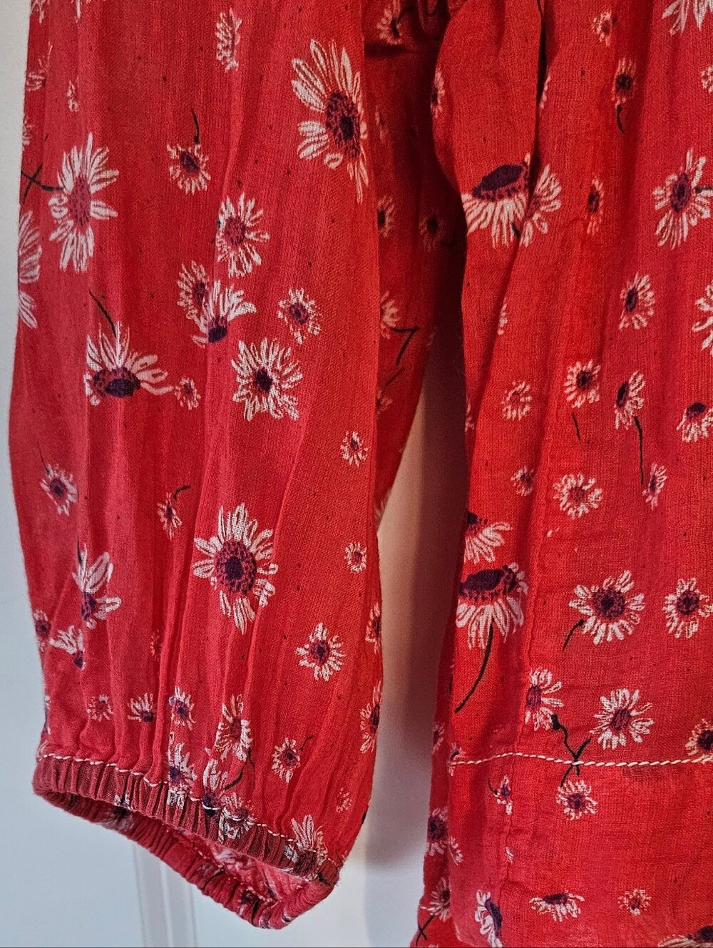 Free People Never A Dull Moment Peasant Blouse OS - Picture 7 of 9